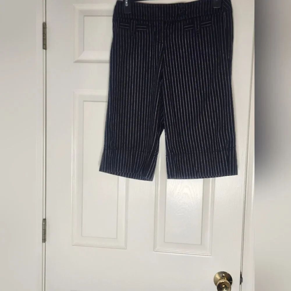 Navy Striped Kids Shorts